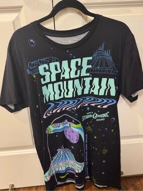 Gently used Disney Space Moutain Heather Gray Tee